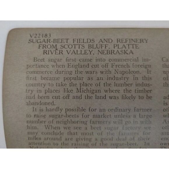 Scotts Bluff Nebraska Stereoview Card Platte River Valley Sugar Beet Field - Picture 3 of 10